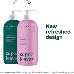 attitude body wash, ewg verified shower gel, dermatologically tested, plant and mineral based, vegan personal care products, white tea leaves, 946 ml visit the attitude store