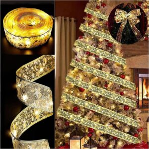 Christmas Tree Ribbon Lights - 19ft/6m 60 LED Waterproof Fairy Lights for Decorations, Curtain, Hanging, Bedroom Wall, Garden, Patio - 6m Cable Length