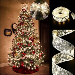 Christmas Tree Ribbon Lights - 19ft/6m 60 LED Waterproof Fairy Lights for Decorations, Curtain, Hanging, Bedroom Wall, Garden, Patio - 6m Cable Length
