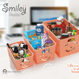 3Pcs Set Smiley Organiser Basket With Cap. - Image 2