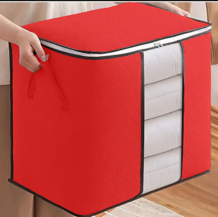 Red Color Multipurpose Storage Bag for Clothes & Blanket - Image 2